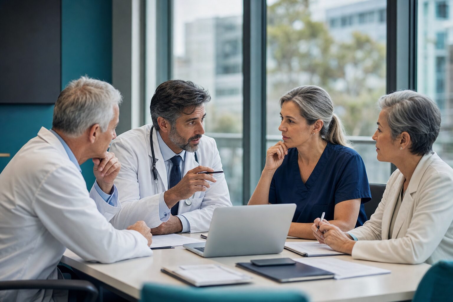 Senior clinicians in discussion